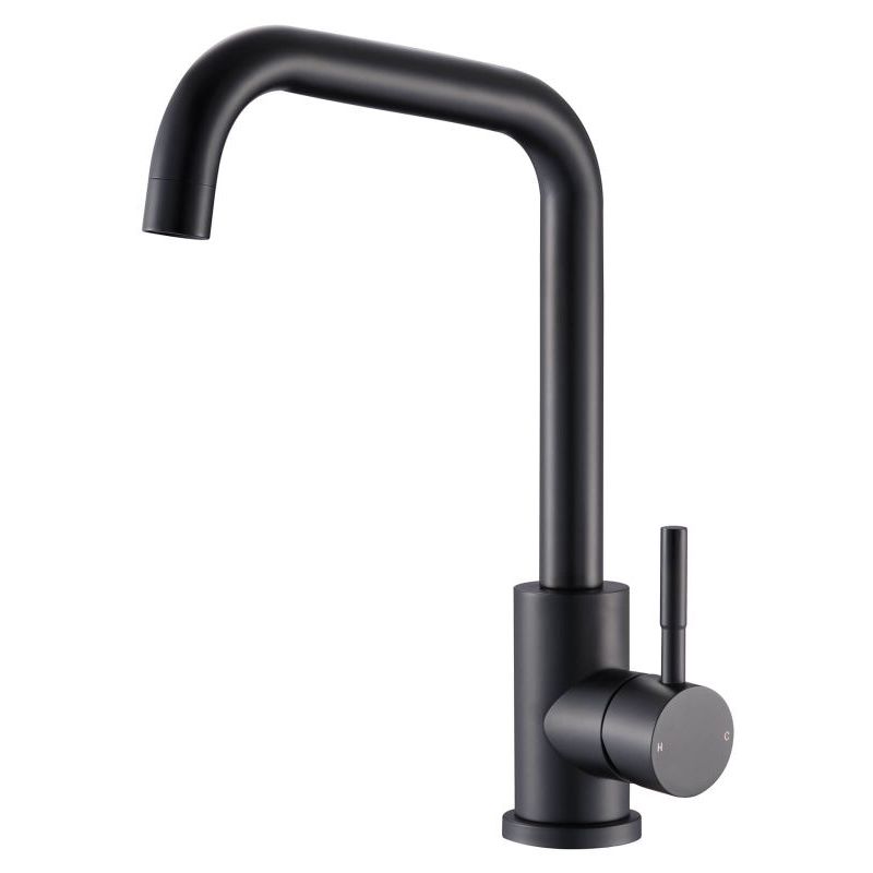 Nera Matt Black Single Lever Kitchen Tap NotJustTaps.co.uk